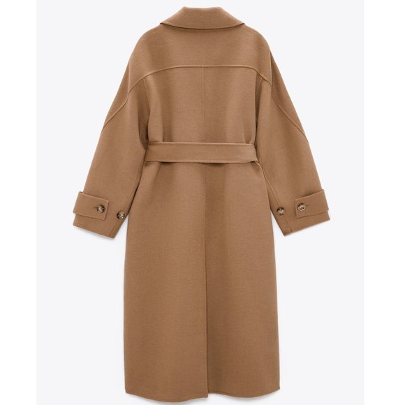 Zara Wool Blend Oversized Belted Coat - Picture 12 of 14